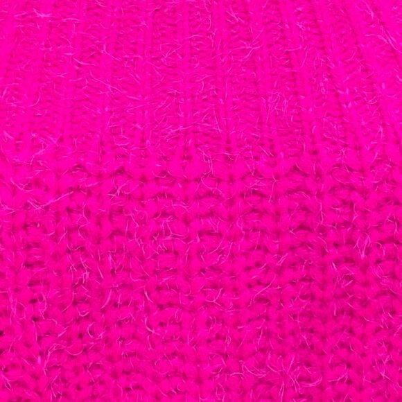 Main Strip On/Off Shoulder Chunky Knit Barbiecore Sweater Slouchy Oversized-S/M - Picture 4 of 12